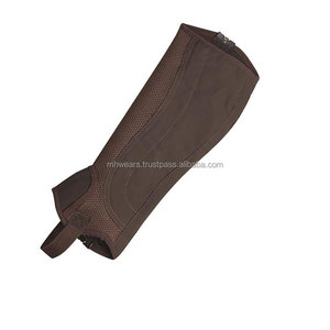 MH Custom Horse <b>Riding</b> Half <b>Chaps</b> Premium Leather Equestrian Gaiters Horse Rider Leg Covers - Product Image 3