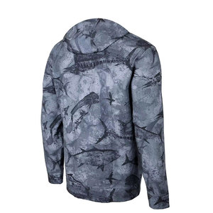 Custom <b>Men's</b> Plus Size Long Sleeve Breathable Anti-UV UPF 50 100% Polyester Gradient Color Fishing Shirts Quick Dry Front Logo - Product Image 5