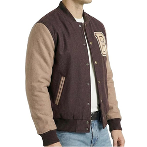 แจ็คเก็ตวาร์ซิตี้แบบกำหนดเองสำหรับผู้ชาย แจ็คเก็ตเบสบอลแบบ Letterman ปักโลโก้ ขายส่ง - Product Image 3