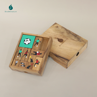 Juego de Fútbol de Madera Estilo Klotski, Rompecabezas de Bloques Deslizantes, Juguete Educativo Deportivo para Familias, Edades 8+, Ecológico y No Tóxico
