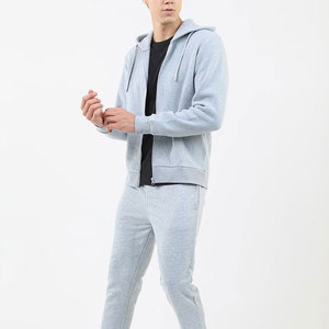 Sweat-shirt à capuche zippé gris pour homme, coupe classique, en polaire, décontracté, pour l'automne, avec poche - Product Image 5