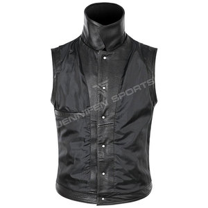 Gilet en cuir personnalisable pour homme, respirant, séchage rapide, style classique hiver, veste sans manches pour moto, style urbain, couleurs personnalisées - Product Image 3