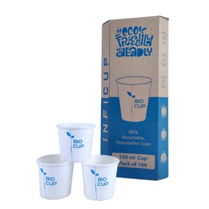 Modern Bio Lined Paper Cup Sugarcane Pulp Fiber Compostable Microwave Safe Reusable <b>Snack</b> <b>Container</b> Sustainable Living Product - Product Image 1
