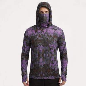 Vente en gros de sweats à capuche de pêche pour hommes, à manches longues, légers, respirants, à séchage rapide, avec sublimation de logo - Product Image 5