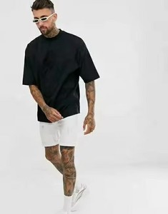 Camiseta de Hombre 100% Algodón Tejido, Cuello Caído, Oversize, Estampado Personalizado, Unisex, Estilo Urbano, Venta al Por Mayor - Product Image 3