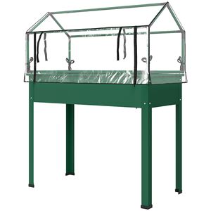 Fioriera Rialzata Ecologica con Copertura a Serra e Foro di Drenaggio per la Coltivazione Domestica di Ortaggi - Product Image 1