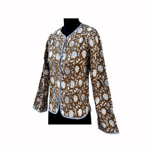 Chaqueta Acolchada de Algodón con Estampado Indio Premium 2026, Chaqueta Reversible con Estampado Floral Bohemio, Chaqueta Corta de Invierno para Mujer - Product Image 4