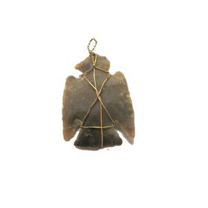 Colgante de Piedras de Cristal Hechas a Mano con Punta de Flecha de Pájaro Relámpago y Gema Dorada |   Compre en Línea Colgantes de Punta de Flecha - Product Image 1