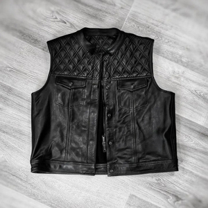 Gilet de motard en cuir véritable personnalisé de qualité supérieure, vêtement de moto tendance, gilet de moto pour homme avec coutures robustes - Product Image 6
