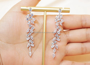 Pendientes de Diamantes Naturales con Corte Fantasía IGI/GIA, Pendientes de Oro Blanco/Amarillo de 14 Quilates, Joyería de Diamantes, Pendientes de Boda, Diamantes Creados en Laboratorio - Product Image 3
