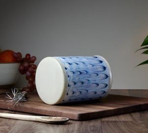 Portautensilios de Cerámica Stoneware, Esmaltado a Mano con Patrón Texturizado, Resistente, para Encimera de Cocina, Elegante Organizador - Product Image 3