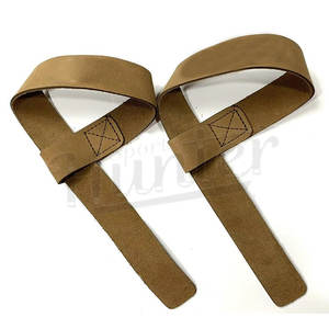 Sangles de musculation personnalisées avec logo 2026, antidérapantes, en cuir suédé pour l'entraînement de force - Product Image 5