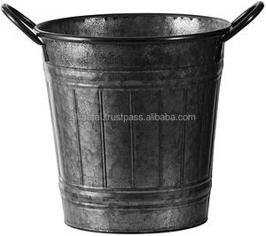 <b>Antique</b> Metal Outdoor Round Planter with Handles <b>for</b> <b>garden</b> balcony any type of decoration Customizable - Product Image 5