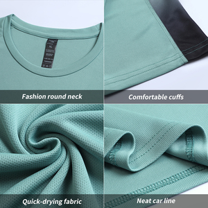 Ensemble de survêtement d'été pour homme, t-shirt uni à col rond et manches courtes, short de sport, tenue de sport 2 pièces pour la gym et le jogging - Product Image 5