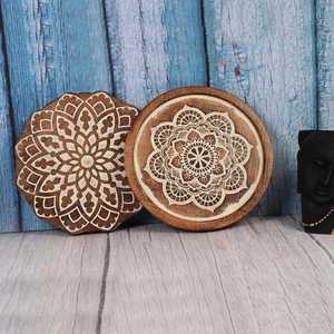 Stainless Steel Mandala Trivet White Inlay Carved Heat Resistant Hot Pot Pad 300mm Kitchen Countertop Shield Serving <b>Board</b> Base - Product Image 1