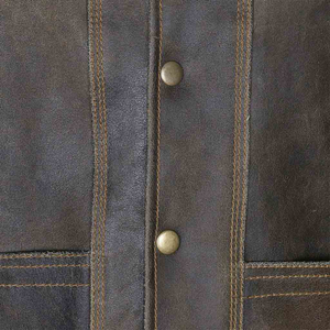 Gilet de moto en cuir de vachette ciré pour homme, gilet de protection pour motard, gilet de sécurité pour moto avec protections - Product Image 3