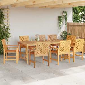 Set di 8 Sedie da Pranzo in Legno Massello di Acacia 62,5 X 59 X 89 cm, Arredamento da Giardino Naturale - Product Image 3