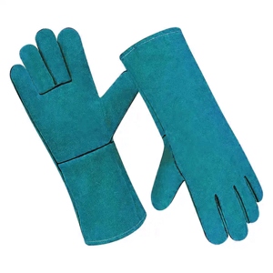 Gants de soudage en cuir de vachette pleine fleur haute performance, résistants à l'abrasion et à la chaleur, protection longue durée des mains, sécurité - Product Image 2