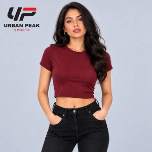 Camiseta Corta para Mujer, Elegante, con Corte Holgado, Textura Suave de Jersey y Silueta Contemporánea para Conjuntos Casuales a la Moda - Product Image 1