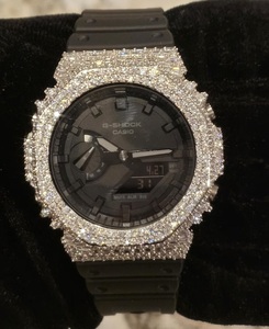 Montre pour homme à cadran noir en moissanite, style Hip Hop, entièrement sertie de diamants VVS1 - Product Image 1