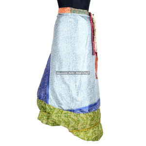 New Reversible Vintage Silk Wrap Floral Skirt Women <b>Beach</b> Wear Sarong Reversible Dress Silk <b>Magic</b> Wrap Skirt Plus Size Long 38" - Product Image 2