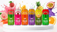 Verse sinaasappelsap puree 500ml, niet uit concentraat, gekleurd, blik, klaar om te drinken