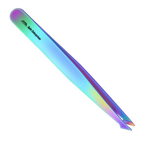 Stainless Steel Eyebrow Tweezers for Women Rainbow Finish Eyebrow Clipper Precision Shaping Grooming <b>Tool</b> <b>with</b> OEM Color Options - Product Image 4