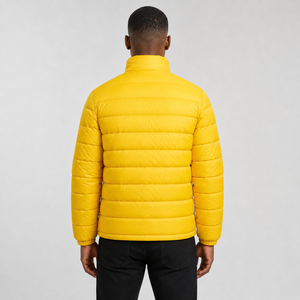 Dernière collection 2026 : Doudoune jaune pour homme, col montant, fermeture éclair, coupe-vent, décontractée, hiver, en polyester synthétique isolé - Product Image 1