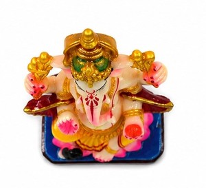 Handmade White Marble Ganesha <b>Statue</b> Hindu God Figurine <b>Religious</b> Sculpture for Home Office Worship - Product Image 4