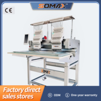 Máquina de Bordar Industrial de Doble Cabezal SOMAX SM-EM1202 de Alta Velocidad para Personalización de Camisetas, Gorras y Prendas