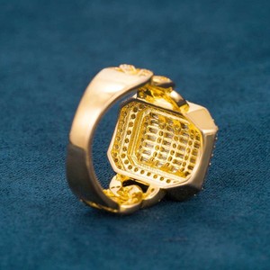 แหวนฮิปฮอปดีไซน์ใหม่ เครื่องประดับชั้นดี แหวนเพชรทรงบาแกตต์ชุบทองคำแท้ 14K แท้ ได้รับการรับรองจาก IGI แหวนเพชร VVS สำหรับผู้ชาย - Product Image 3