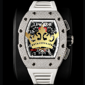 Luxury Moissanite <b>Wristwatch</b> Men Full Stone Setting Stainless Steel Diamond Watch - Product Image 1