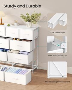ตู้เสื้อผ้าสีขาวสไตล์โมเดิร์น 9 ลิ้นชัก สำหรับเฟอร์นิเจอร์ห้องนอน - Product Image 3