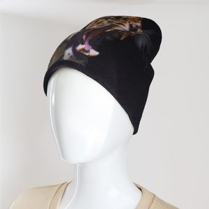 Bonnet imprimé paresseux mignon 100% acrylique unisexe pour adulte, casquette d'hiver à motif dessin animé, style décontracté 56-58CM - Product Image 6
