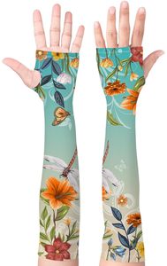 Manchons de protection UV pour sports d'été en extérieur, impression numérique, en soie glacée, respirants, pour équitation et pêche, unisexe - Product Image 2