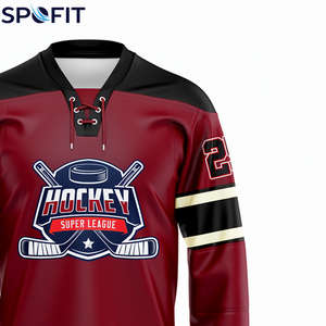 Jersey de Hockey sobre Hielo Personalizado OEM, Transpirable, 100% Poliéster, Uniforme de Hockey sobre Hielo para Equipo con Impresión por Sublimación y Transferencia de Calor - Product Image 4