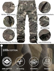 Pantalon Cargo Homme Respirant Multi-Poches Personnalisable pour Randonnée en Plein Air – Camouflage – Nouvelle Collection – Meilleures Ventes - Product Image 4