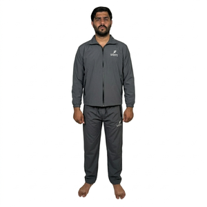 Survêtement d'hiver décontracté, veste à capuche élégante avec cordon de serrage, pantalon de jogging respirant et léger, personnalisable, pour un usage quotidien - Product Image 1