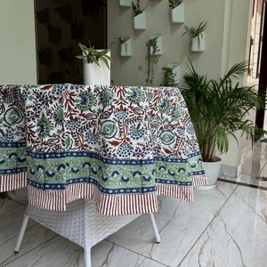 Indian Floral Block Print Premium Quality Handmade Cotton <b>Tablecloth</b> Square Covers Runner Modern Party 2026 - Product Image 3
