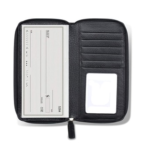 Funda de cuero PU con cremallera para chequera y Tarjetero con ventana de identificación - Product Image 2