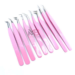 Pince à épiler professionnelle en acier inoxydable thermolaqué de haute qualité pour extensions de cils, design incurvé, usage personnel - Product Image 4