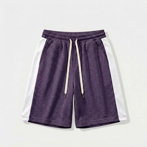 Shorts décontractés pour hommes avec logo personnalisé, empiècements contrastants et cordon de serrage, coupe décontractée, style streetwear, mode estivale, doux, respirant, athlétique et de détente - Product Image 1