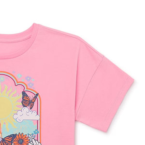 Pink Color Top Trendy Lightweight Best Design High Soft Comfortable Crew Neck Fashion Casual Street Wear Summer Women Crop Top - Product Image 5