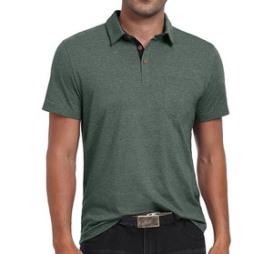 Men's Cotton for Shirts Short Sleeve Casual Summer Shirts <b>Classic</b> Collared Golf Shirt with Pocket Anti-Wrinkle 180g - Product Image 5