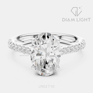 Bague de mariage ovale 2,09 carats, bijoux fins, certifiée IGI, or blanc 14 carats, diamant de laboratoire, bague de fiançailles et d'anniversaire - Product Image 1