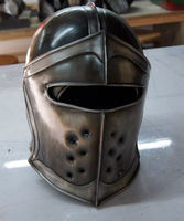Casco de Guerrero enano Medieval ennegrecido calibre 18 armadura de acero casco de Barbuta Caballero de acero batalla Guerrero armadura Casco Antiguo