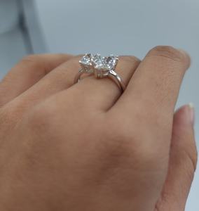 1.65 CT 2 Stone Lab Grown <b>Diamond</b> <b>Ring</b> 18K Gold for Women | IGI Certified Filled | Luxury Engagement <b>Ring</b> | Bridal Jewelry - Product Image 3