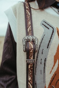 Western Tooled Leather Cowhide Crossbody <b>Bag</b> with Fringe – Vintage <b>Boho</b> Shoulder Messenger <b>Bag</b> for Women - Product Image 3