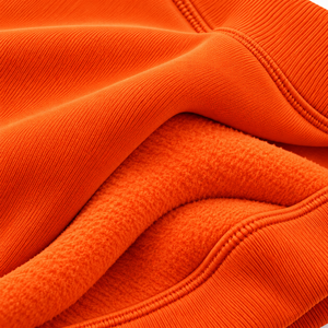 Sweat-shirt à col rond pour homme, couleur orange vif, uni, surdimensionné, en molleton, décontracté, streetwear d'hiver - Product Image 4