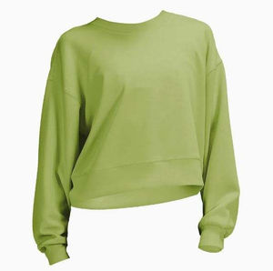 Sudadera Casual de Algodón Oversize para Mujer con Cuello Redondo, Hombros Descubiertos y Manga Larga, Lisa, OEM - Product Image 1